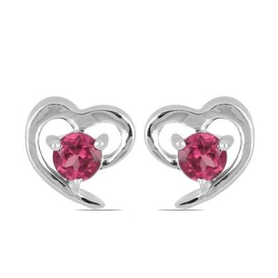 BUY 925 SILVER GENUINE RHODOLITE HEART GEMSTONE EARRINGS – BULK WHOLESALE SUPPLIER USA